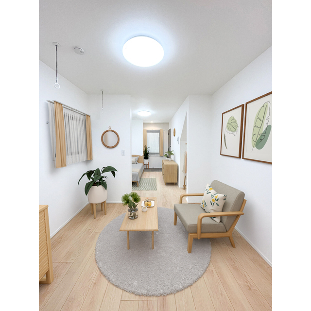 居室・リビング　家具・調度品等はＣＧ　加工です。実際の賃貸住居　には含まれま