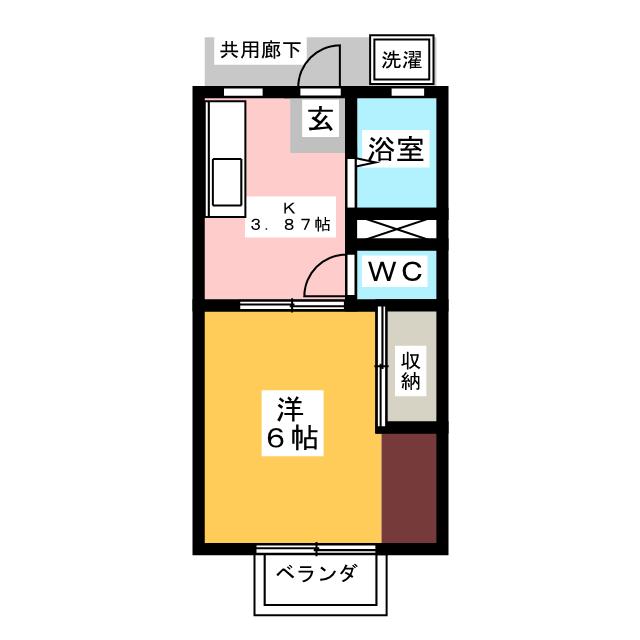 パナハイツ室 B棟の間取り写真