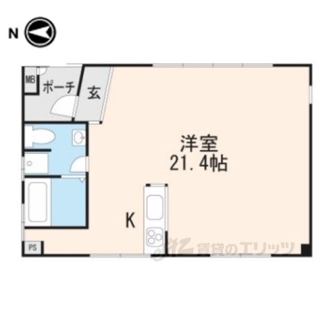 京都市伏見区両替町９丁目のマンションの間取り