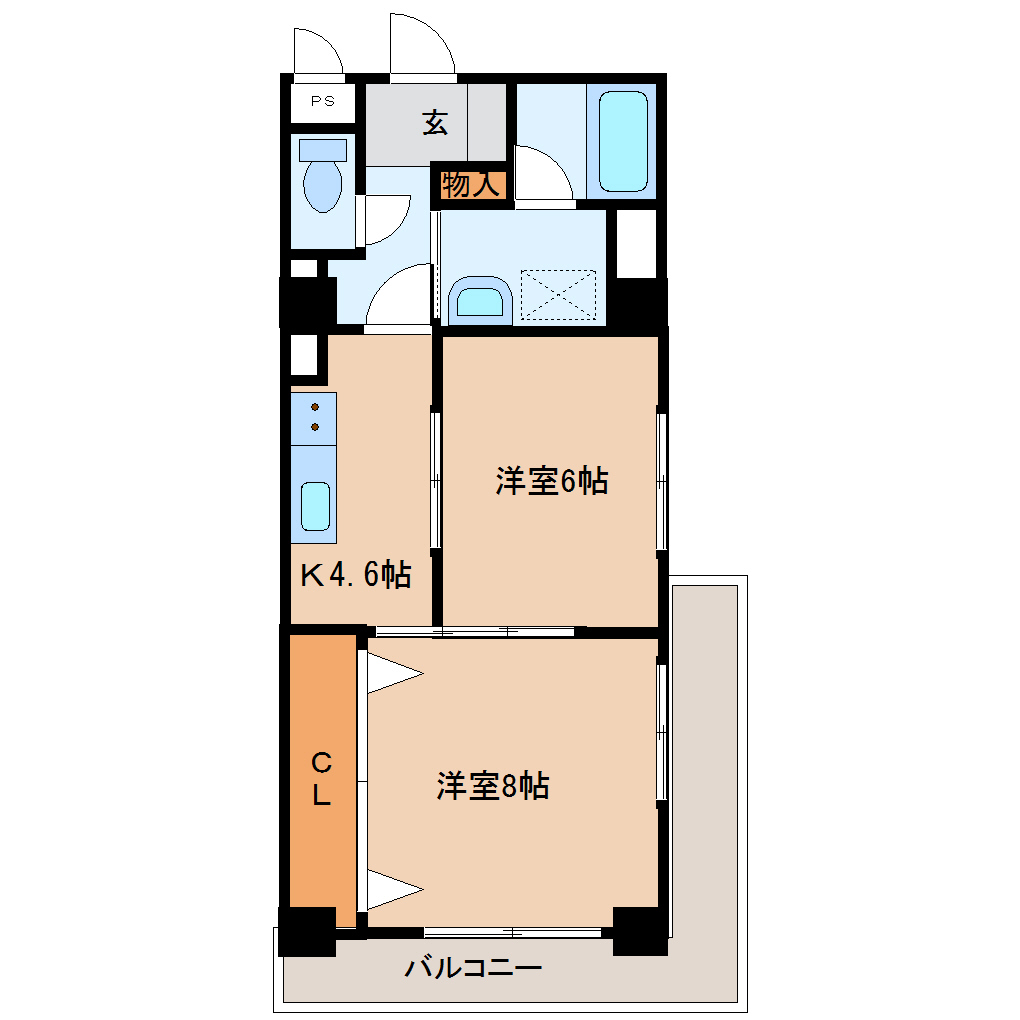 新潟市中央区弁天のマンションの間取り