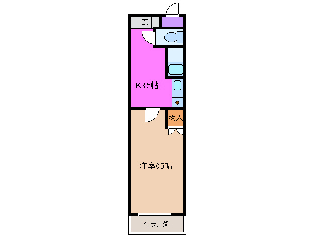 いなべ市大安町門前のアパートの間取り