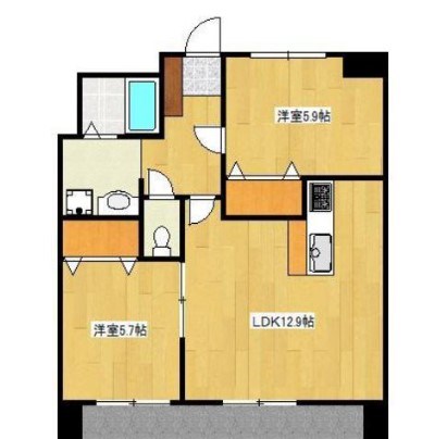 【熊本市南区田井島のマンションの間取り】