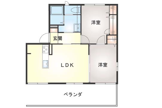 コーポラス高砂　Aの間取り