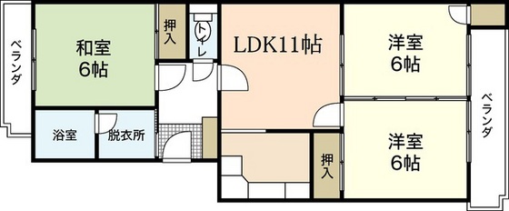 広島市佐伯区三筋のマンションの間取り