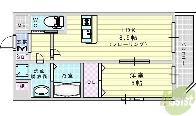 吹田市南吹田のマンションの間取り