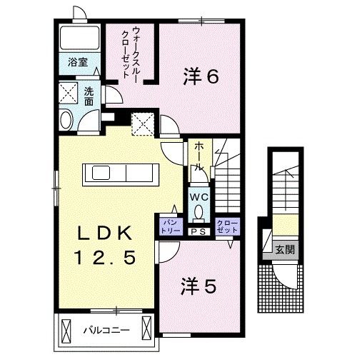 中郡大磯町月京のアパートの間取り