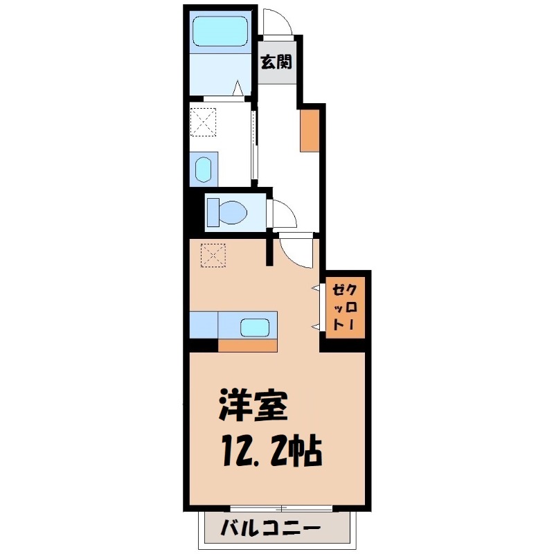 伊勢崎市境女塚のアパートの間取り