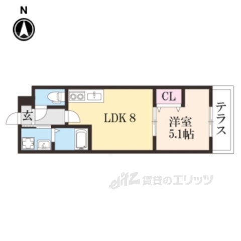 宇治市六地蔵のマンションの間取り