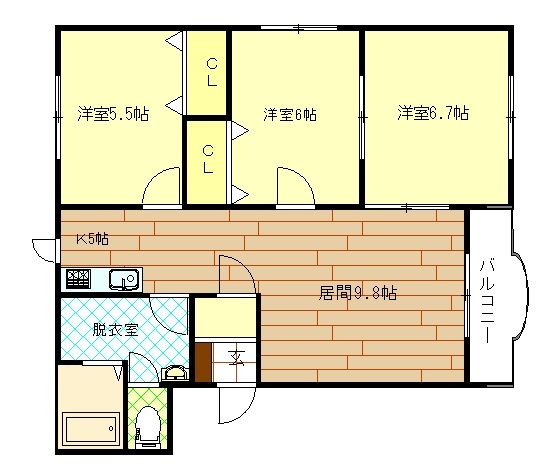 旭川市南三条通のマンションの間取り