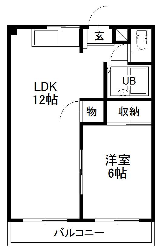 福山市王子町のアパートの間取り