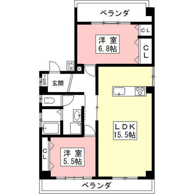 岐阜市白山町のマンションの間取り