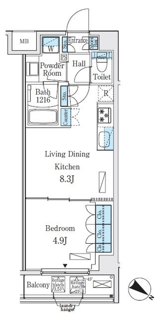 渋谷区代々木のマンションの間取り