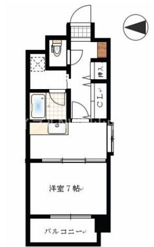 岡山市北区東中央町のマンションの間取り