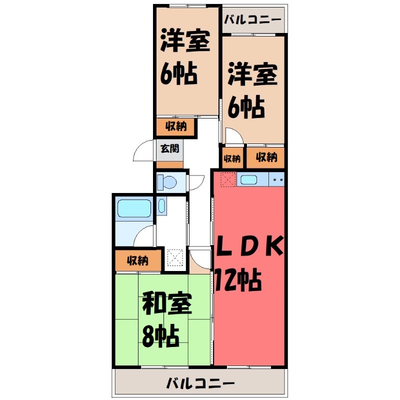 下石倉北ハイツの間取り