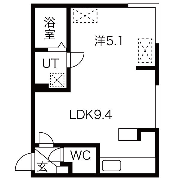 札幌市東区北十条東のマンションの間取り