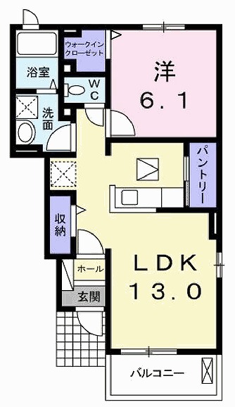 【高砂市米田町島のアパートの間取り】