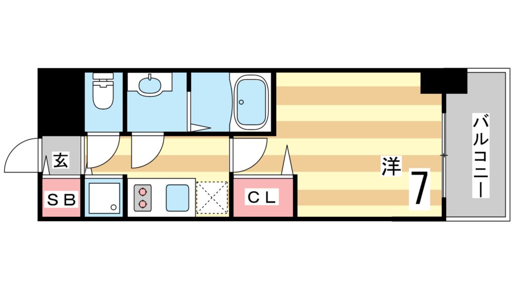 神戸市中央区筒井町のマンションの間取り