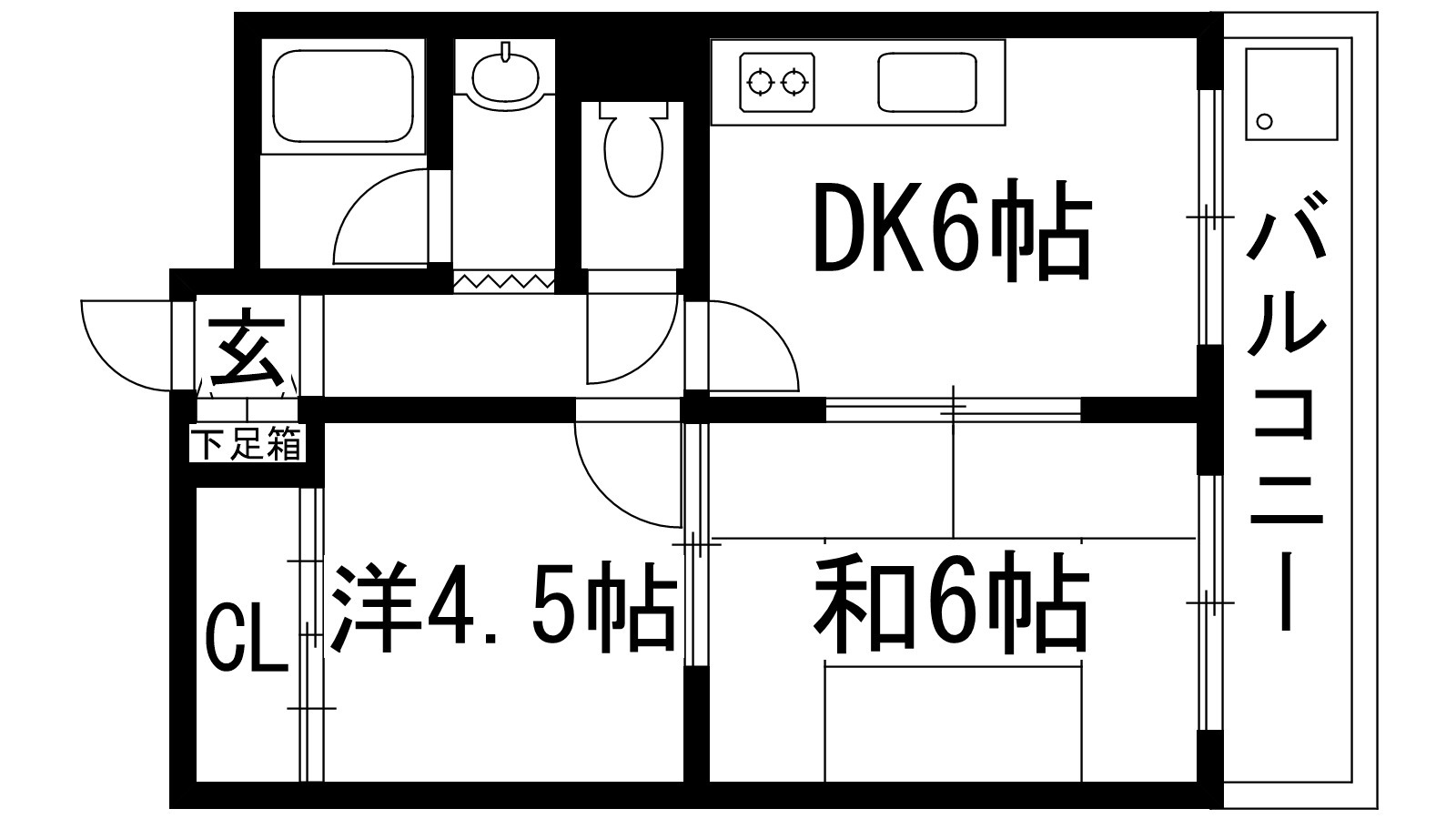 川西市萩原のマンションの間取り