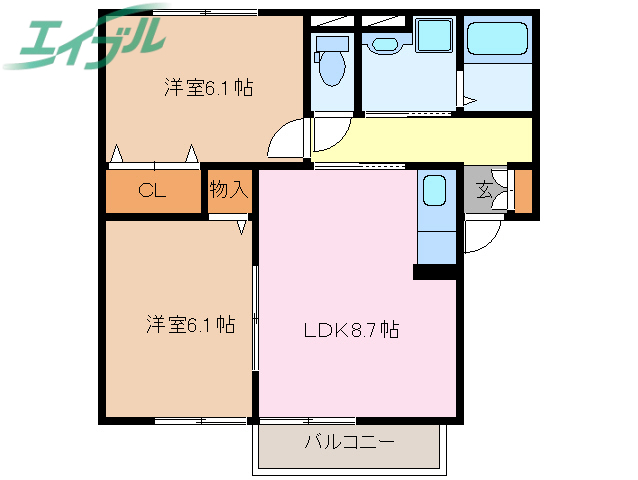 グレースヒル　Ａの間取り