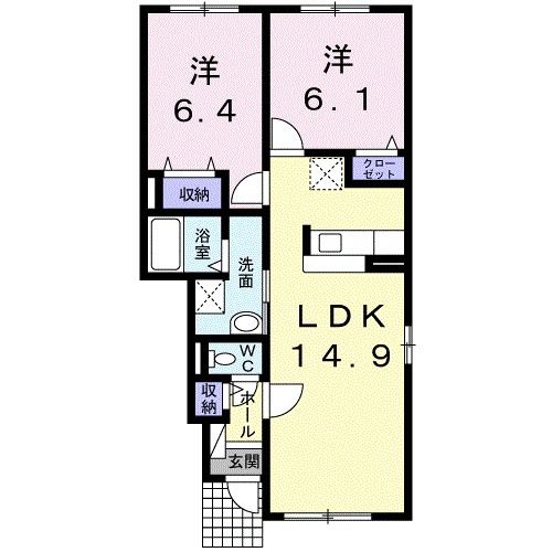 【旭川市神楽岡二条のアパートの間取り】