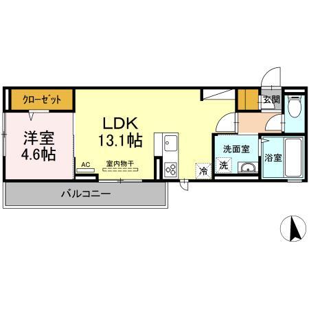 松山市南久米町のアパートの間取り