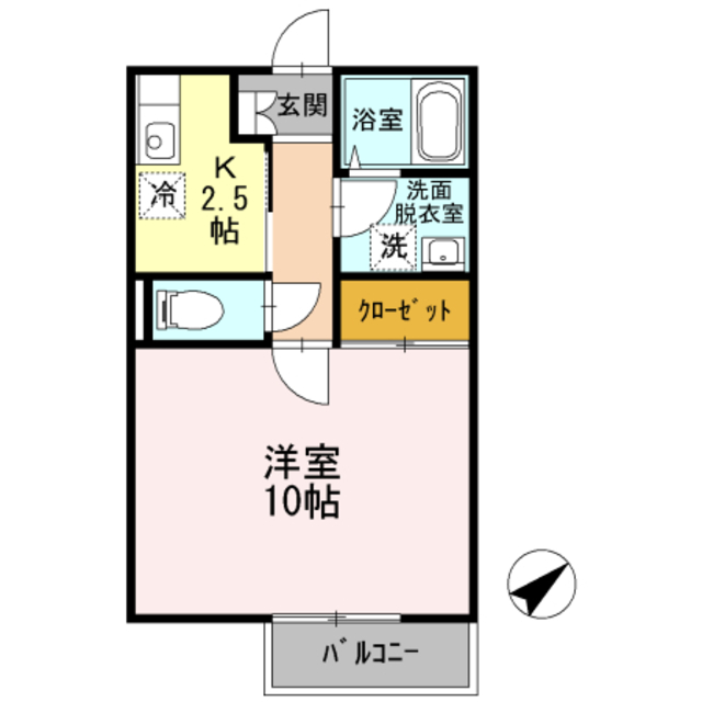 洲本市納のアパートの間取り