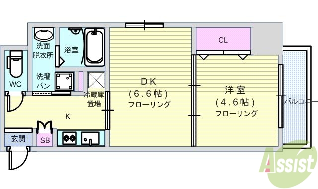 大阪市西区靱本町のマンションの間取り