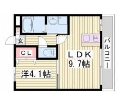 神戸市北区八多町中のマンションの間取り