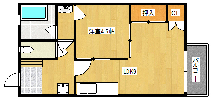 鹿児島市東谷山のマンションの間取り