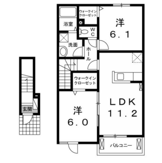 館林市青柳町のアパートの間取り