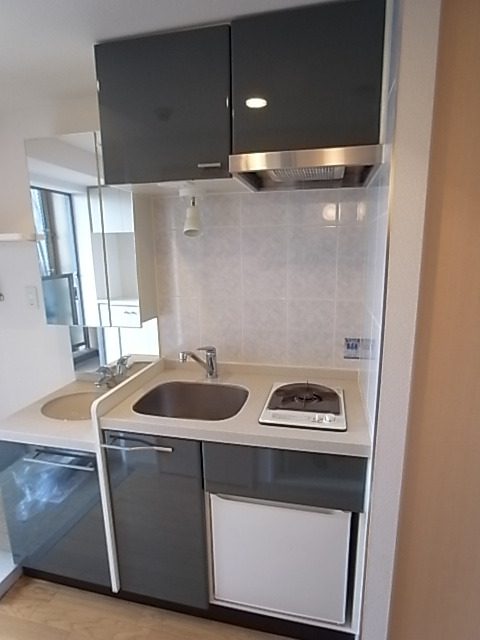 キッチン　単身物件では嬉しいガスキッチン