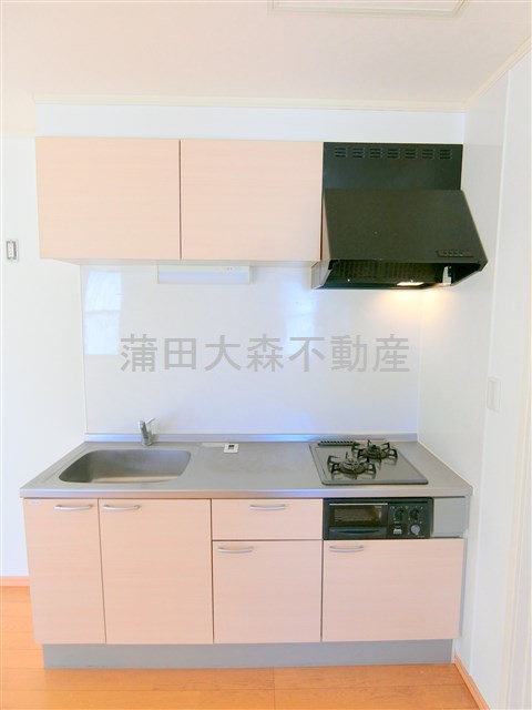 キッチン　しっかり調理スペースのある2口ガスグリル付システムキッチン