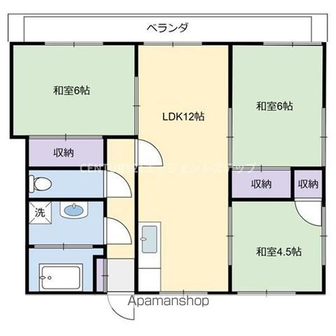 高洲町黒川第一マンションの間取り写真
