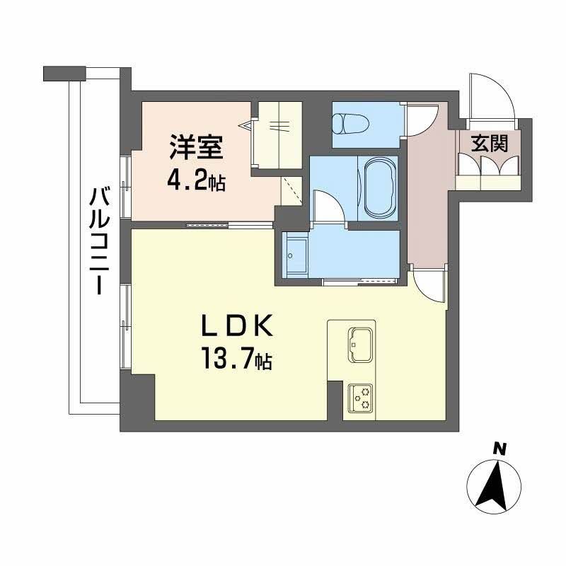 ＪＲ豊肥本線 南熊本駅 徒歩11分 4階建 築1年の間取り写真