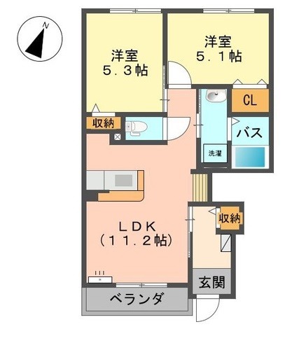 ＪＲ山陽本線 新倉敷駅 徒歩19分 2階建 築13年の間取り写真