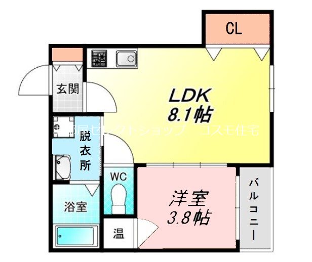 近鉄大阪線 恩智駅 徒歩3分 3階建 築3年の間取り写真