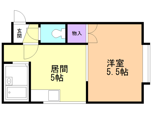 函館市千歳町のアパートの間取り