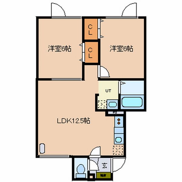 深川市広里町のアパートの間取り