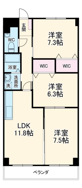 安八郡安八町東結のマンションの間取り