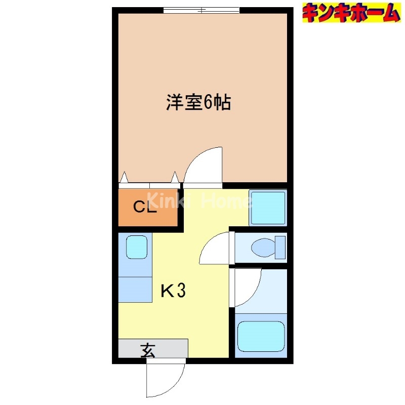 和歌山市有本のアパートの間取り