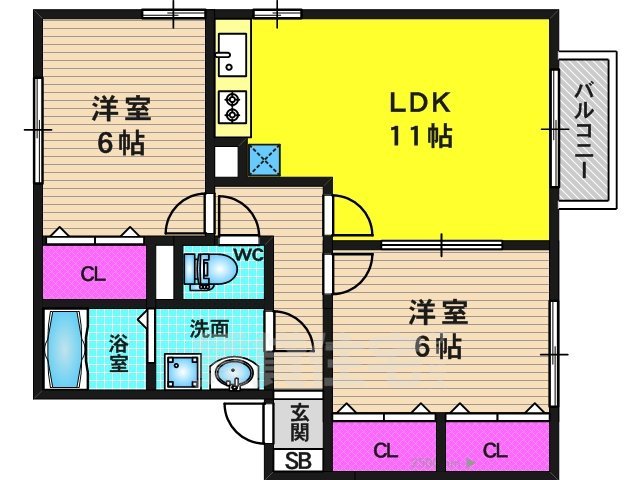 アドラブール岩井の間取り