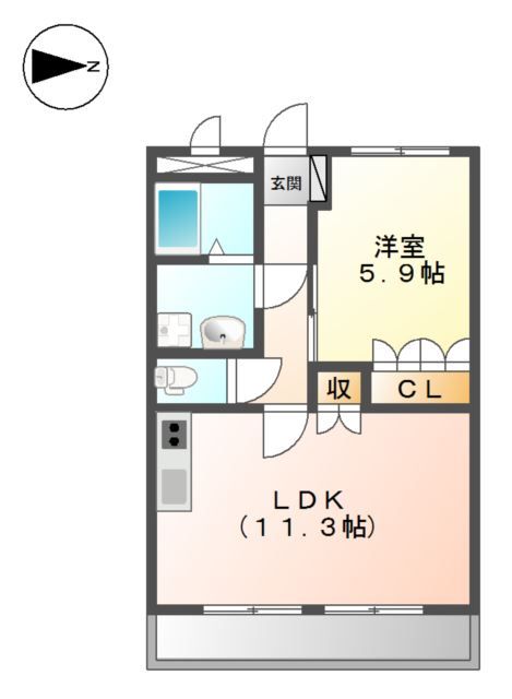 加西市北条町古坂のアパートの間取り