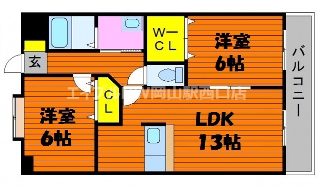 プレジール奥田の間取り