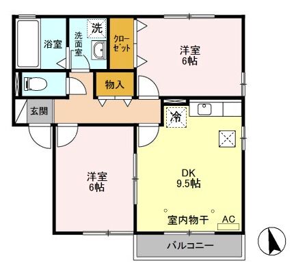 フォンティーヌ　Ａ/Ｂ/Ｃ/Ｄの間取り