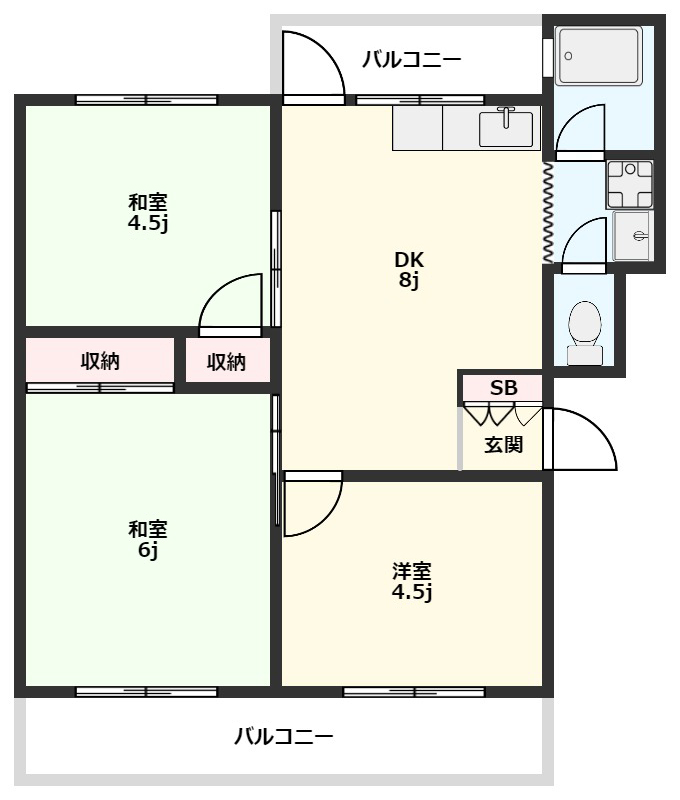 津乃峰マンションの間取り