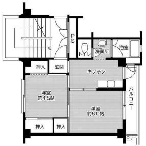 倉敷市真備町有井のマンションの間取り