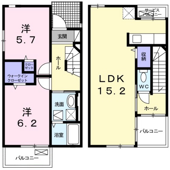 岡山市東区城東台西のアパートの間取り