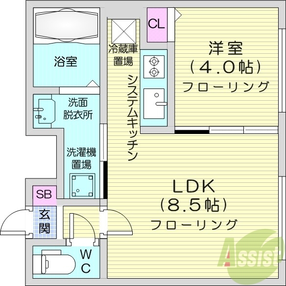 ラフィーネ澄川3の間取り