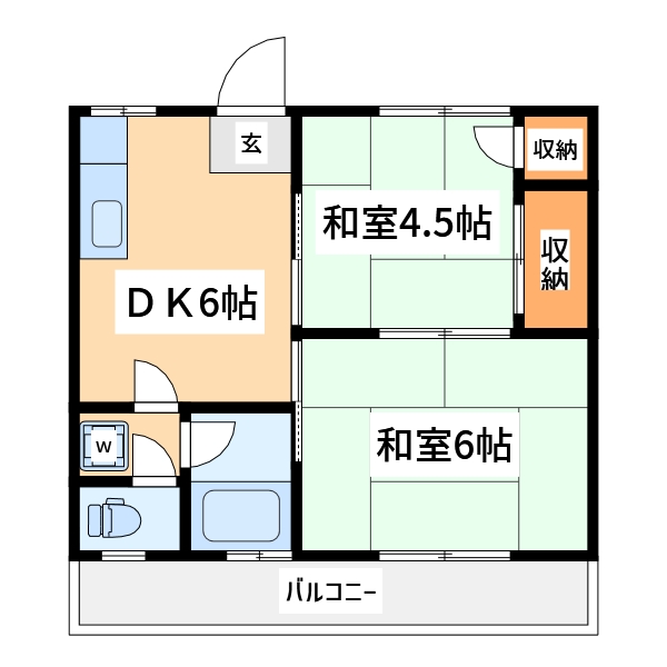 日野市三沢のマンションの間取り