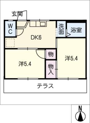 サンハイツ宮根台Ｂ棟の間取り